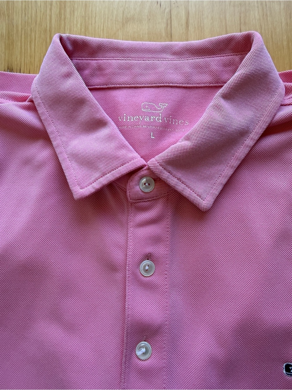 Vineyard Vines Performance Golf Polo Shirt Pink Large 301 Club Moisture Wicking - Picture 2 of 9